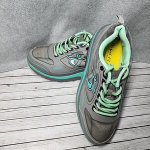 Gravity Defyer Shoes Womens Size 10.5 Gray Teal Athletic Sneakers GDEFY Walk Run